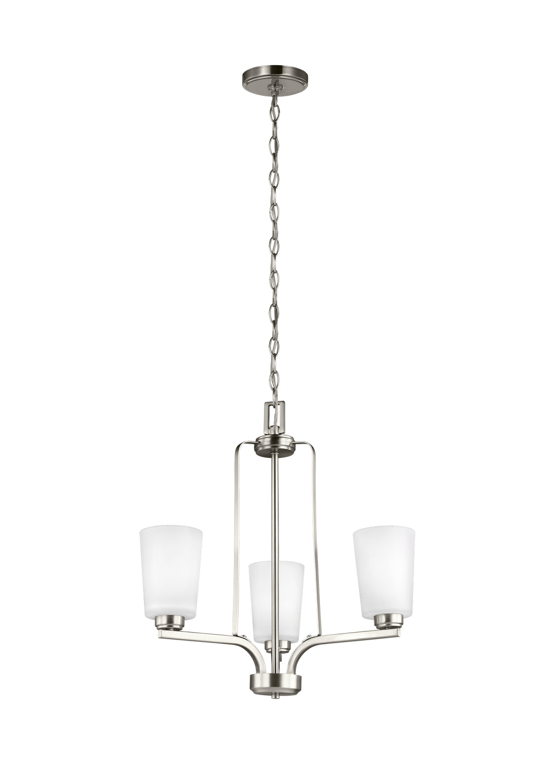 Generation Lighting - 3128903EN3-962 - Three Light Chandelier - Franport - Brushed Nickel