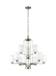 Generation Lighting - 3128909-962 - Nine Light Chandelier - Franport - Brushed Nickel
