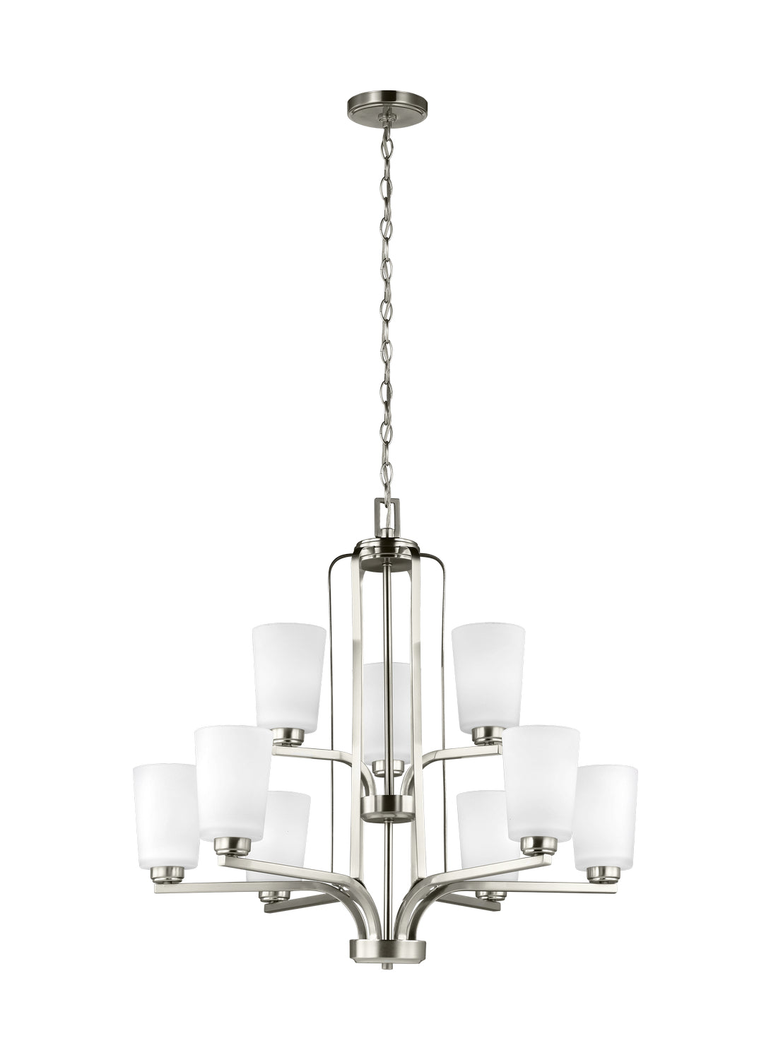 Generation Lighting - 3128909EN3-962 - Nine Light Chandelier - Franport - Brushed Nickel