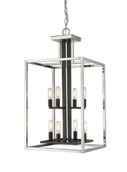Z-Lite - 456-8BN-BK - Eight Light Chandelier - Quadra - Brushed Nickel / Matte Black
