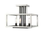 Z-Lite - 456SF-BN-BK - Four Light Semi Flush Mount - Quadra - Brushed Nickel / Matte Black
