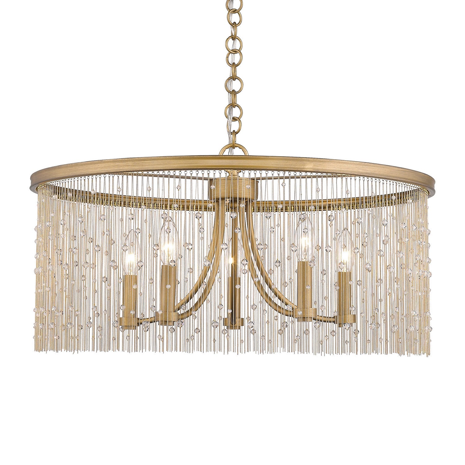 Golden - 1771-5 PG-CRY - Five Light Chandelier - Marilyn - Peruvian Gold