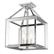 Golden - 2074-SF CH-CLR - Three Light Semi-Flush Mount - Smyth - Chrome