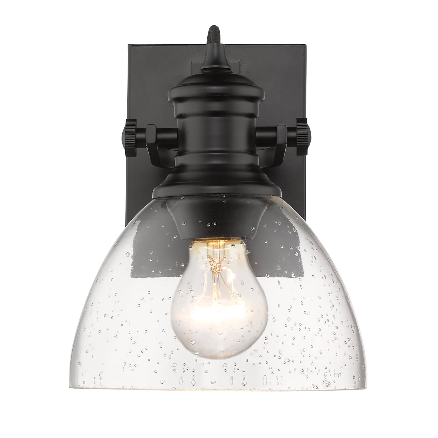 Golden - 3118-BA1 BLK-SD - One Light Bath Vanity - Hines - Matte Black