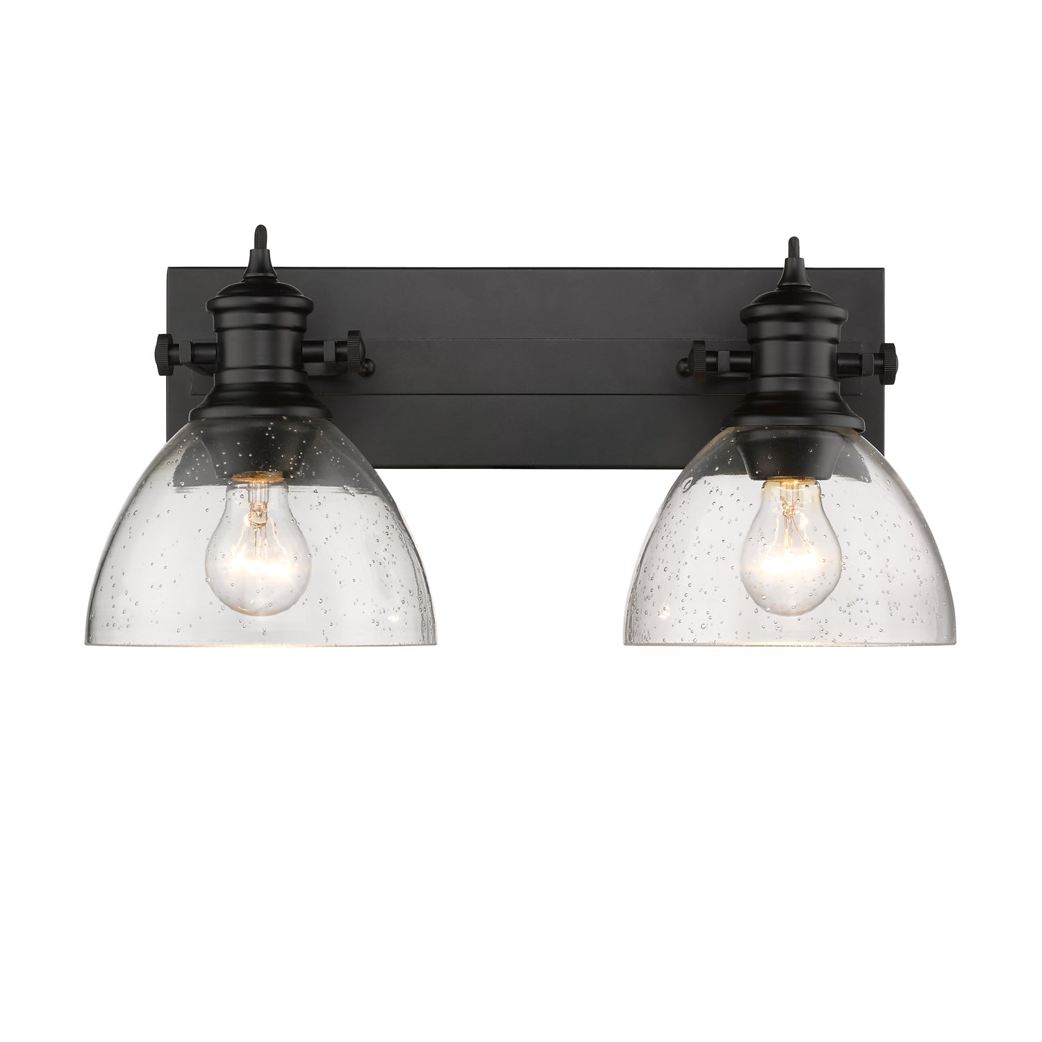 Golden - 3118-BA2 BLK-SD - Two Light Bath Vanity - Hines - Matte Black