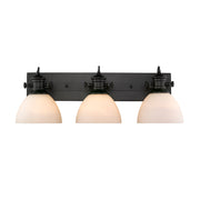 Golden - 3118-BA3 BLK-OP - Three Light Bath Vanity - Hines - Matte Black
