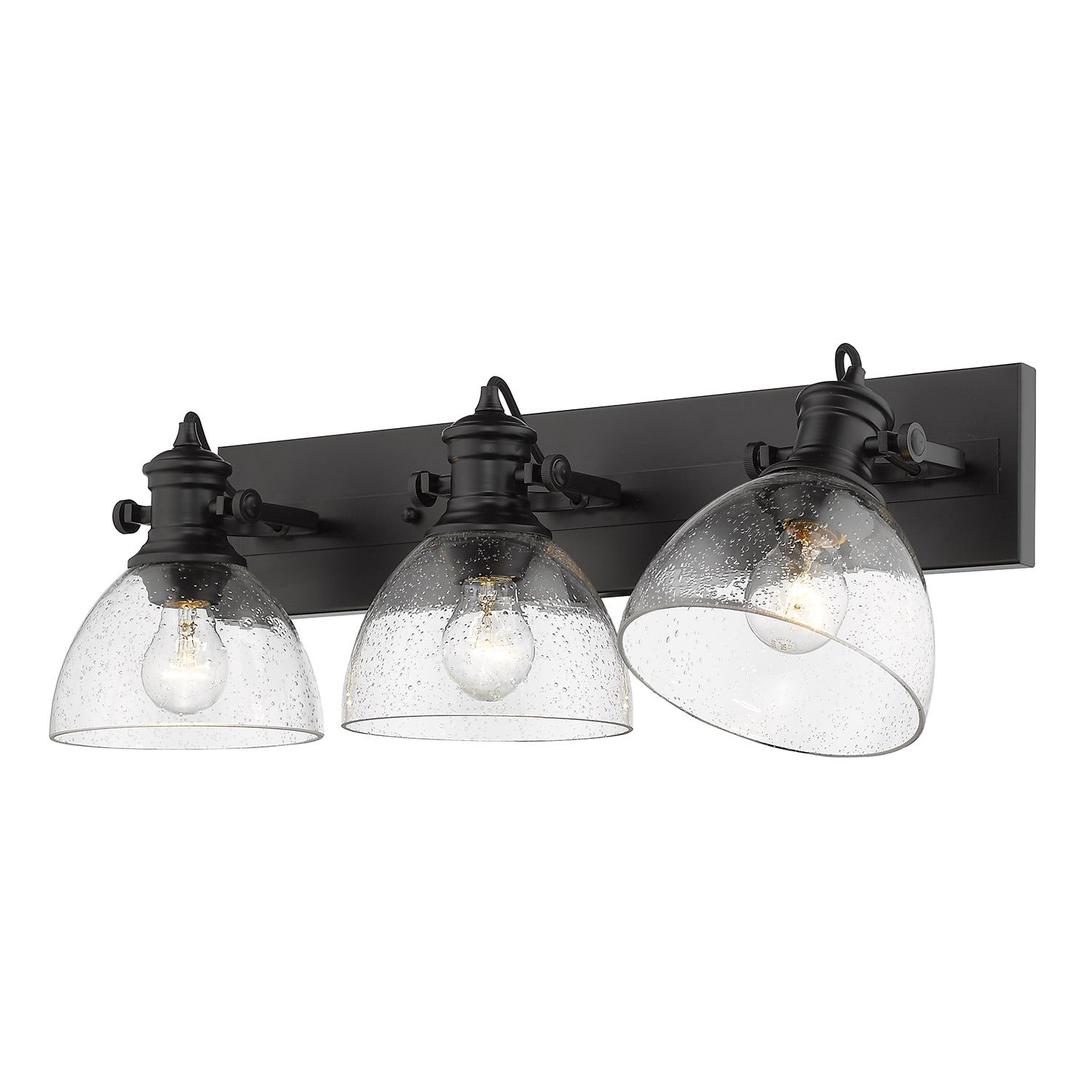 Golden - 3118-BA3 BLK-SD - Three Light Bath Vanity - Hines - Matte Black