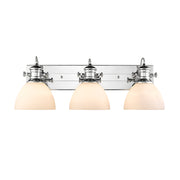 Golden - 3118-BA3 CH-OP - Three Light Bath Vanity - Hines - Chrome