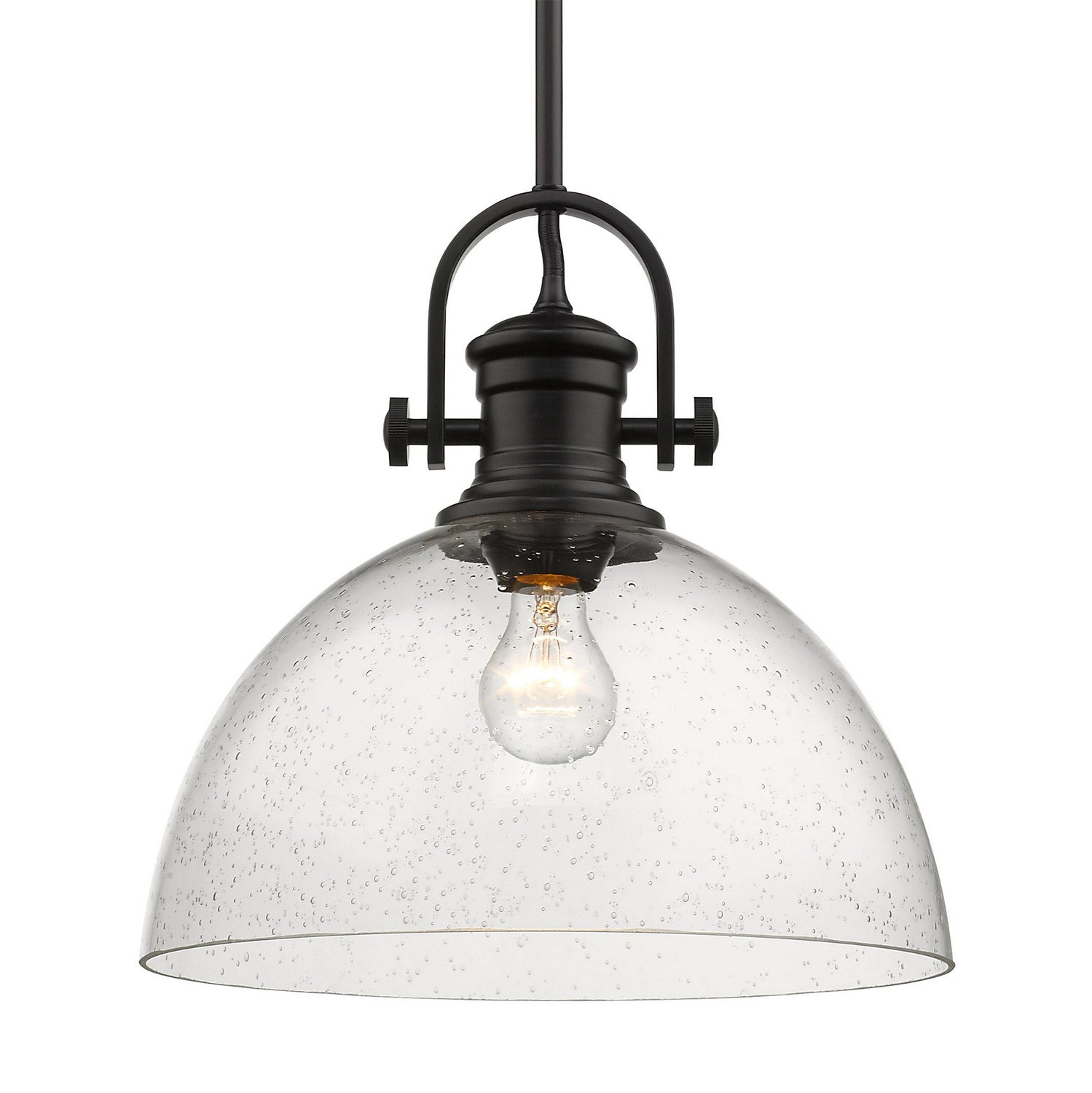Golden - 3118-L BLK-SD - One Light Pendant - Hines - Matte Black