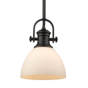 Golden - 3118-M1L BLK-OP - One Light Mini Pendant - Hines - Matte Black