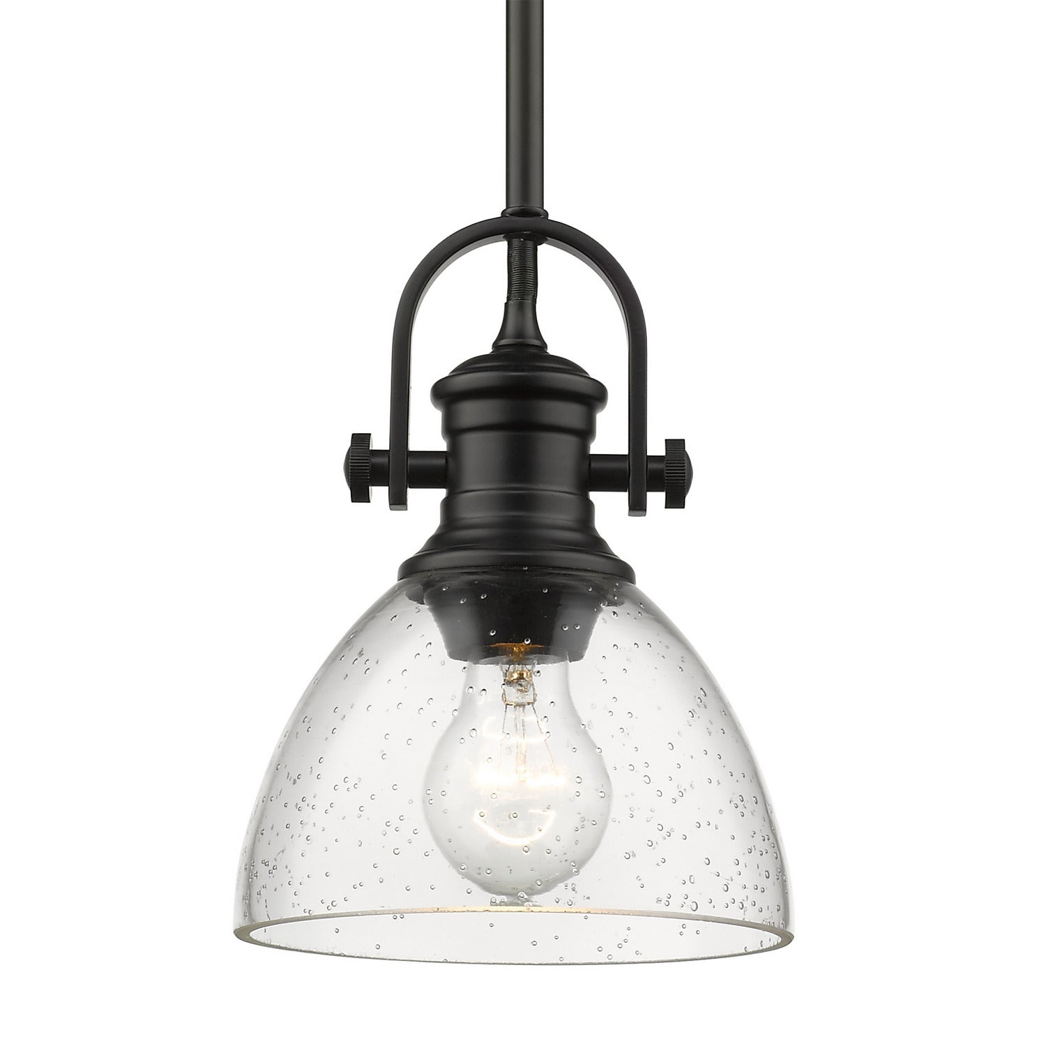Golden - 3118-M1L BLK-SD - One Light Mini Pendant - Hines - Matte Black