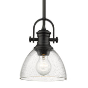 Golden - 3118-M1L BLK-SD - One Light Mini Pendant - Hines - Matte Black
