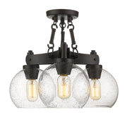 Golden - 4855-SF RBZ-SD - Three Light Semi-Flush Mount - Galveston - Rubbed Bronze