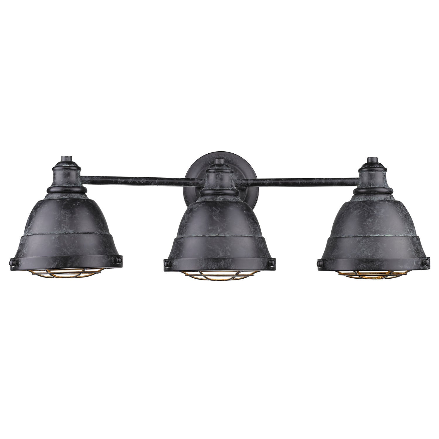 Golden - 7312-BA3 BP - Three Light Bath Vanity - Bartlett - Black Patina