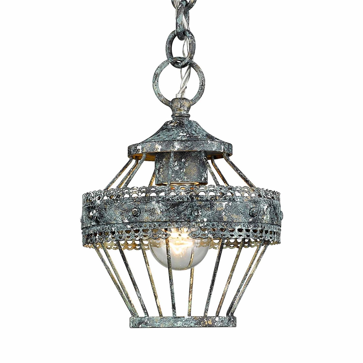 Golden - 7856-M1L VP - One Light Mini Pendant - Ferris - Blue Verde Patina