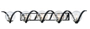 Maxim - 35107CDBKPN - Five Light Bath Vanity - Curlicue - Black / Polished Nickel