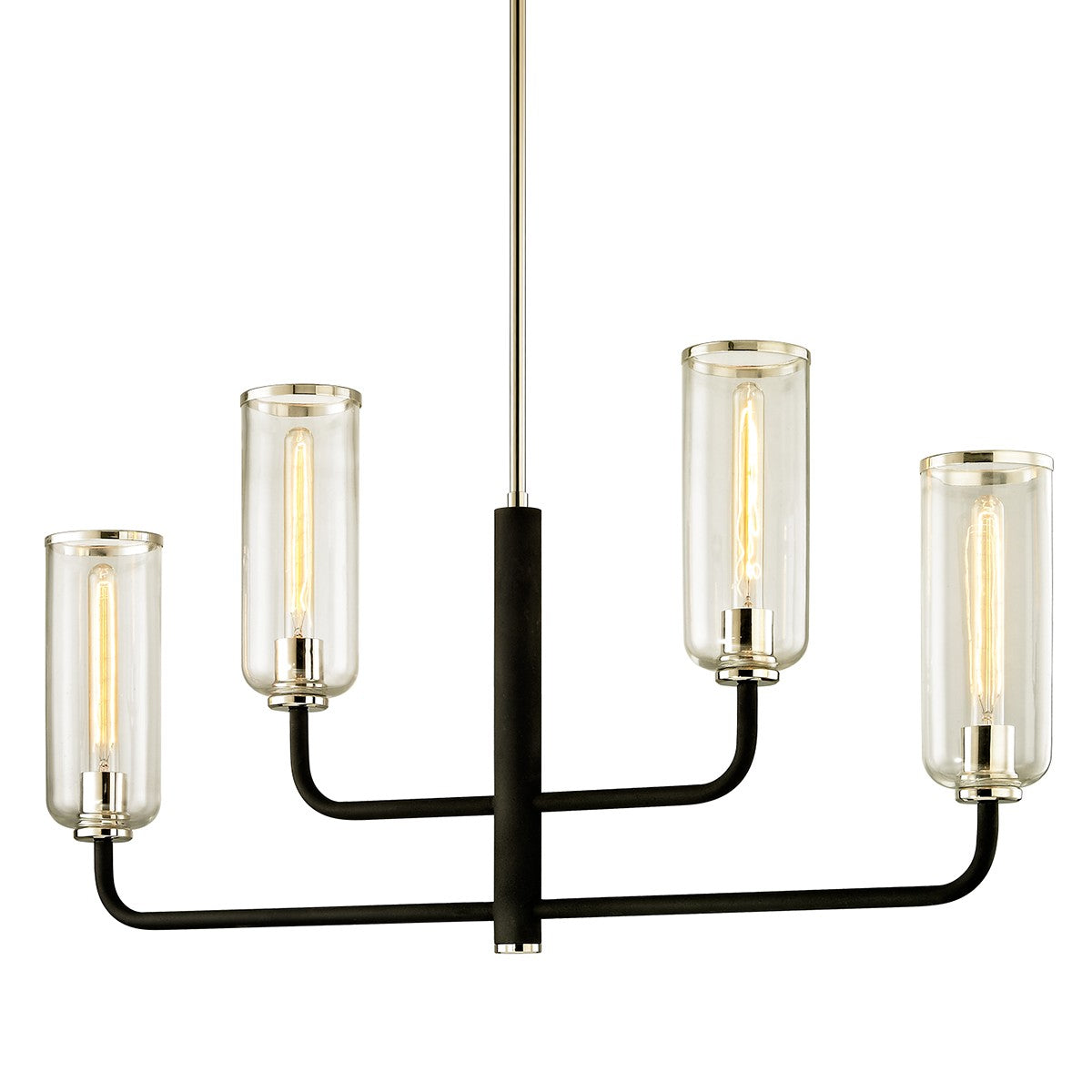 Troy Lighting - F6275 - Four Light Linear Pendant - Aeon - Carbide Blk & Pol Nickel