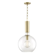 Hudson Valley - 1413-AGB - One Light Pendant - Raleigh - Aged Brass
