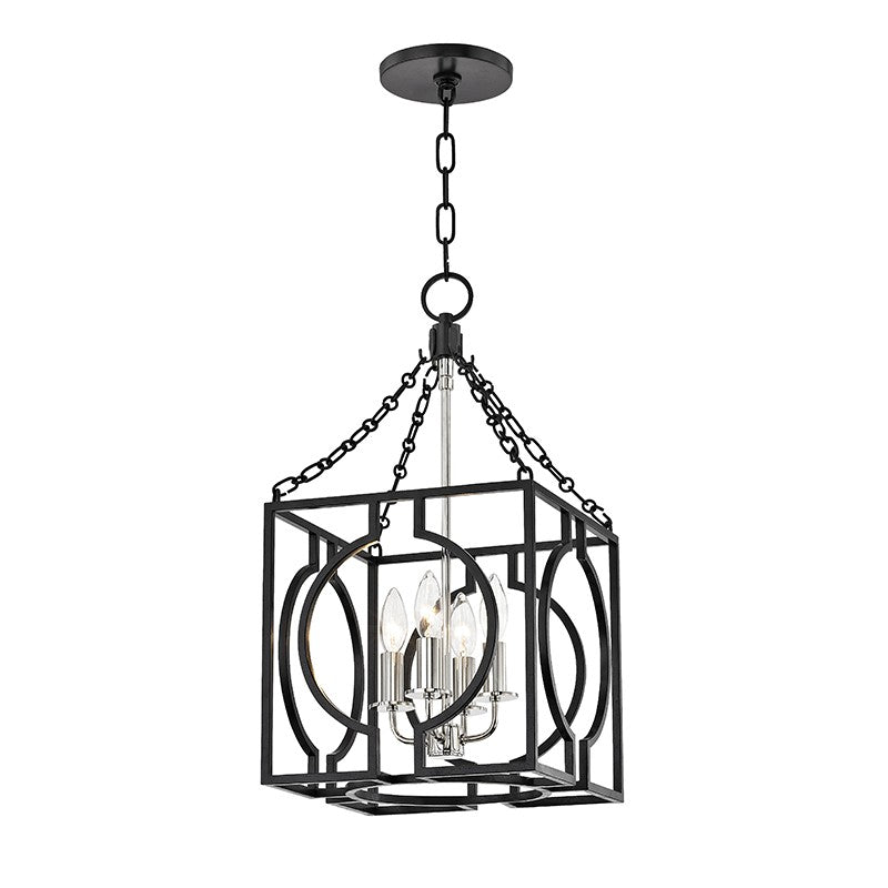 Hudson Valley - 9214-AIPN - Four Light Pendant - Octavio - Aged Iron/Polished Nickel Combo