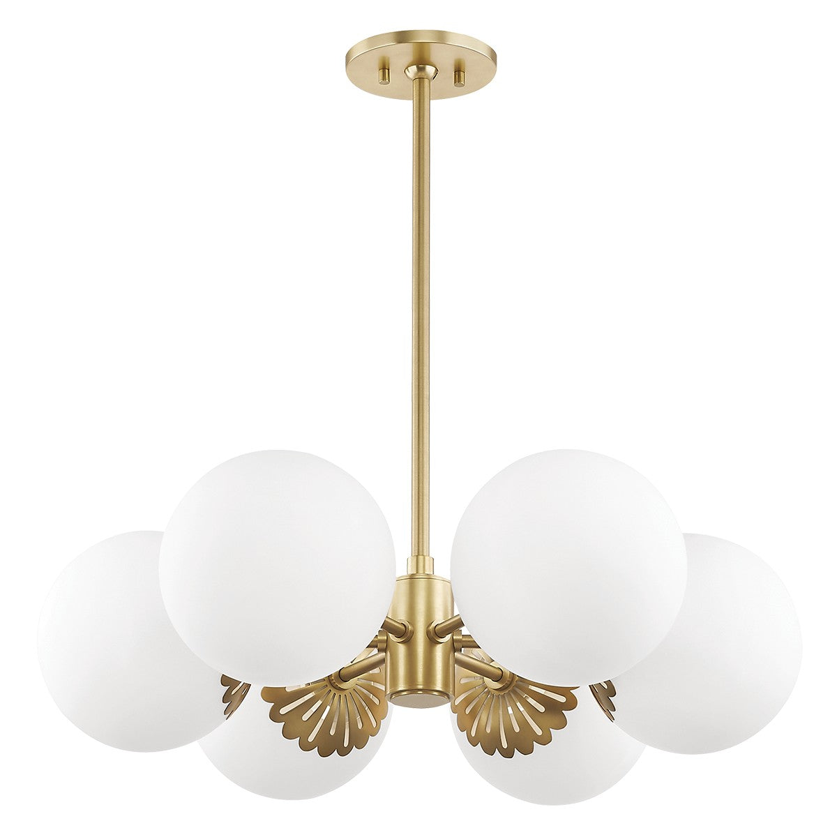 Mitzi - H193806-AGB - Six Light Chandelier - Paige - Aged Brass