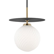 Mitzi - H200701L-AGB/BK - LED Pendant - Ellis - Aged Brass/Black