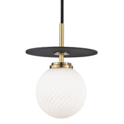 Mitzi - H200701S-AGB/BK - LED Pendant - Ellis - Aged Brass/Black