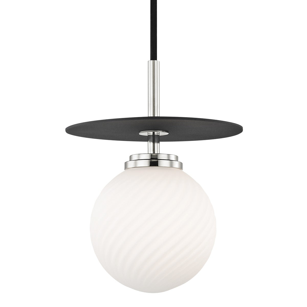 Mitzi - H200701S-PN/BK - One Light Pendant - Ellis - Polished Nickel/Black