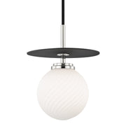 Mitzi - H200701S-PN/BK - One Light Pendant - Ellis - Polished Nickel/Black