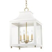 Mitzi - H259704L-AGB/WH - Four Light Lantern - Leigh - Aged Brass/Soft Off White