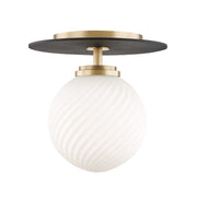 Mitzi - H200501S-AGB/BK - LED Semi Flush Mount - Ellis - Aged Brass/Black