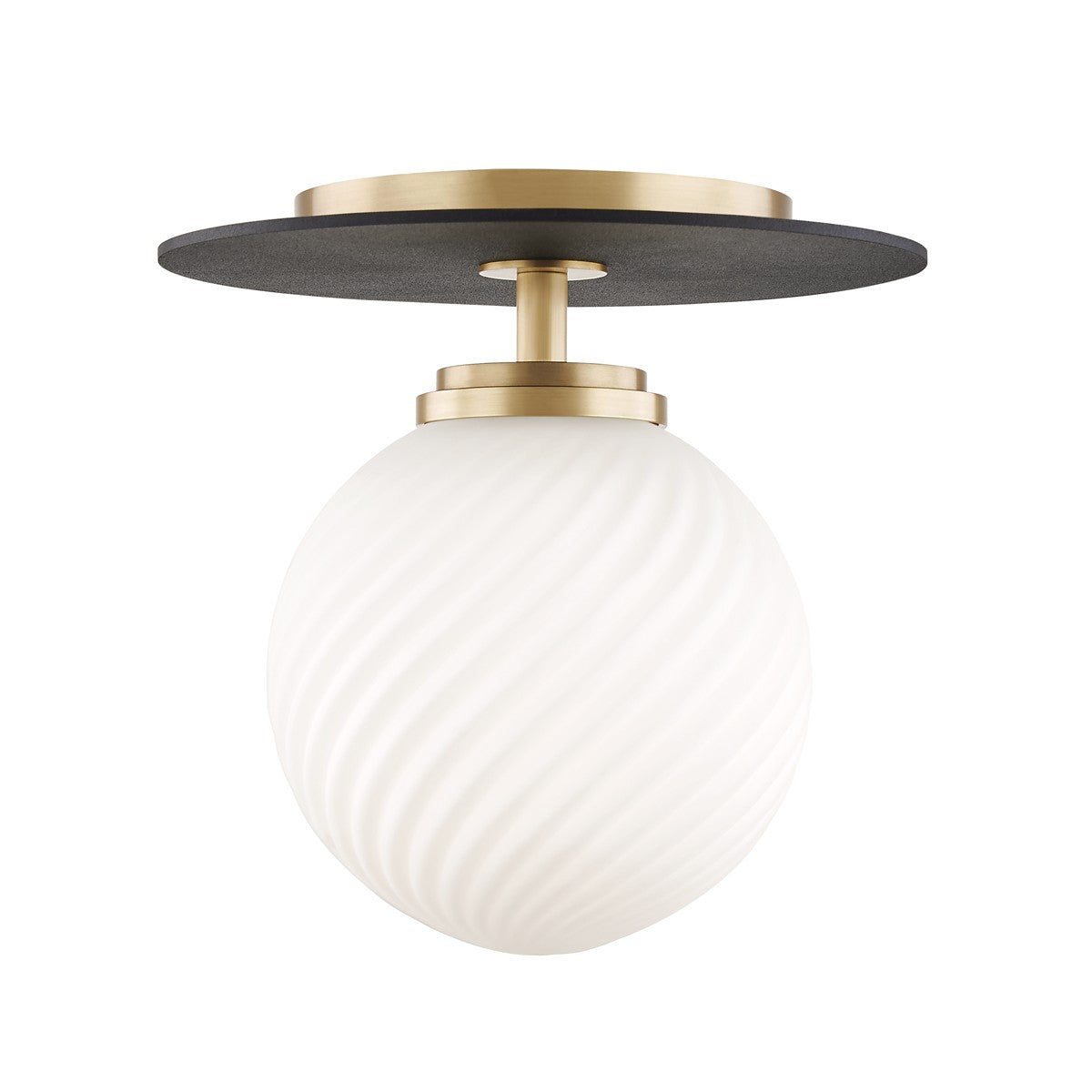 Mitzi - H200501S-AGB/BK - LED Semi Flush Mount - Ellis - Aged Brass/Black