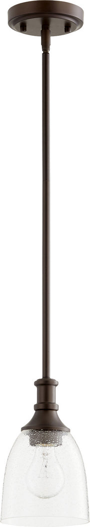 Quorum - 3811-186 - One Light Pendant - Richmond - Oiled Bronze|Clear Seeded