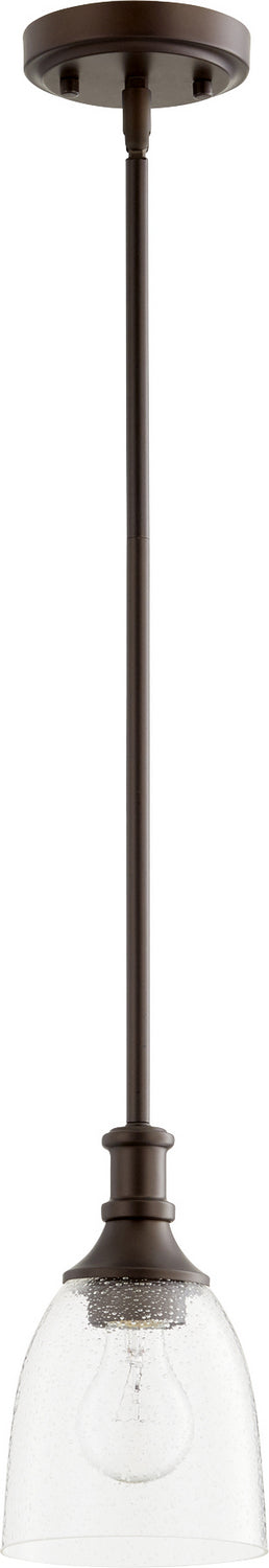 Quorum - 3811-186 - One Light Pendant - Richmond - Oiled Bronze|Clear Seeded