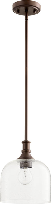 Quorum - 3911-186 - One Light Pendant - Richmond - Oiled Bronze|Clear Seeded