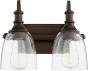 Quorum - 5011-2-186 - Two Light Vanity - Richmond - Oiled Bronze|Clear Seeded