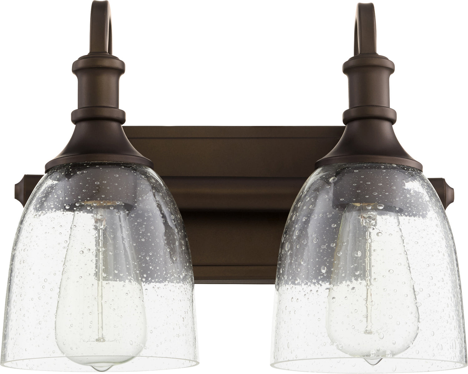 Quorum - 5011-2-186 - Two Light Vanity - Richmond - Oiled Bronze|Clear Seeded