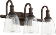 Quorum - 5011-3-186 - Three Light Vanity - Richmond - Oiled Bronze|Clear Seeded