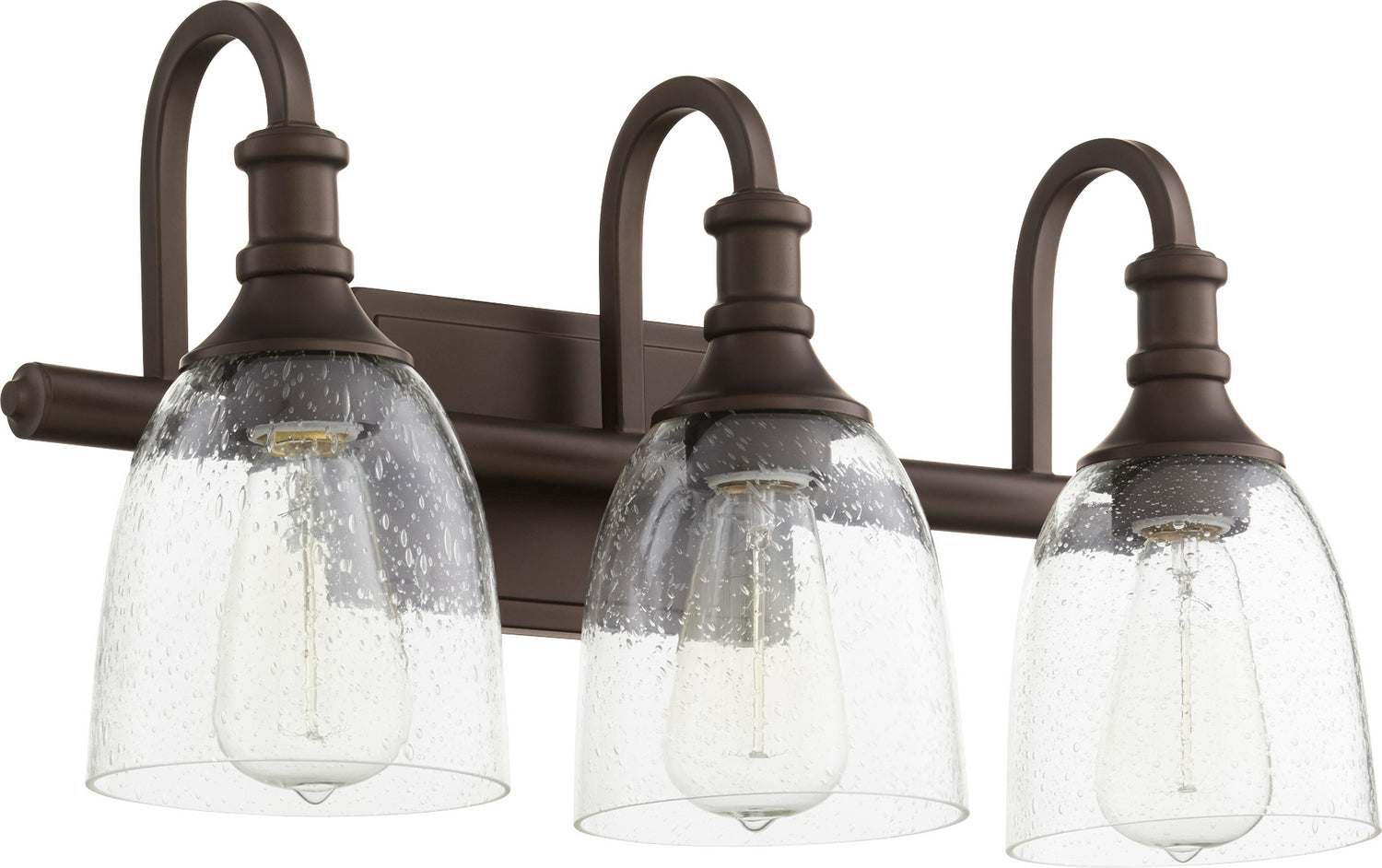 Quorum - 5011-3-186 - Three Light Vanity - Richmond - Oiled Bronze|Clear Seeded