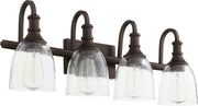 Quorum - 5011-4-186 - Four Light Vanity - Richmond - Oiled Bronze|Clear Seeded
