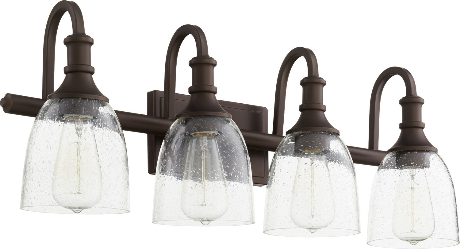 Quorum - 5011-4-186 - Four Light Vanity - Richmond - Oiled Bronze|Clear Seeded