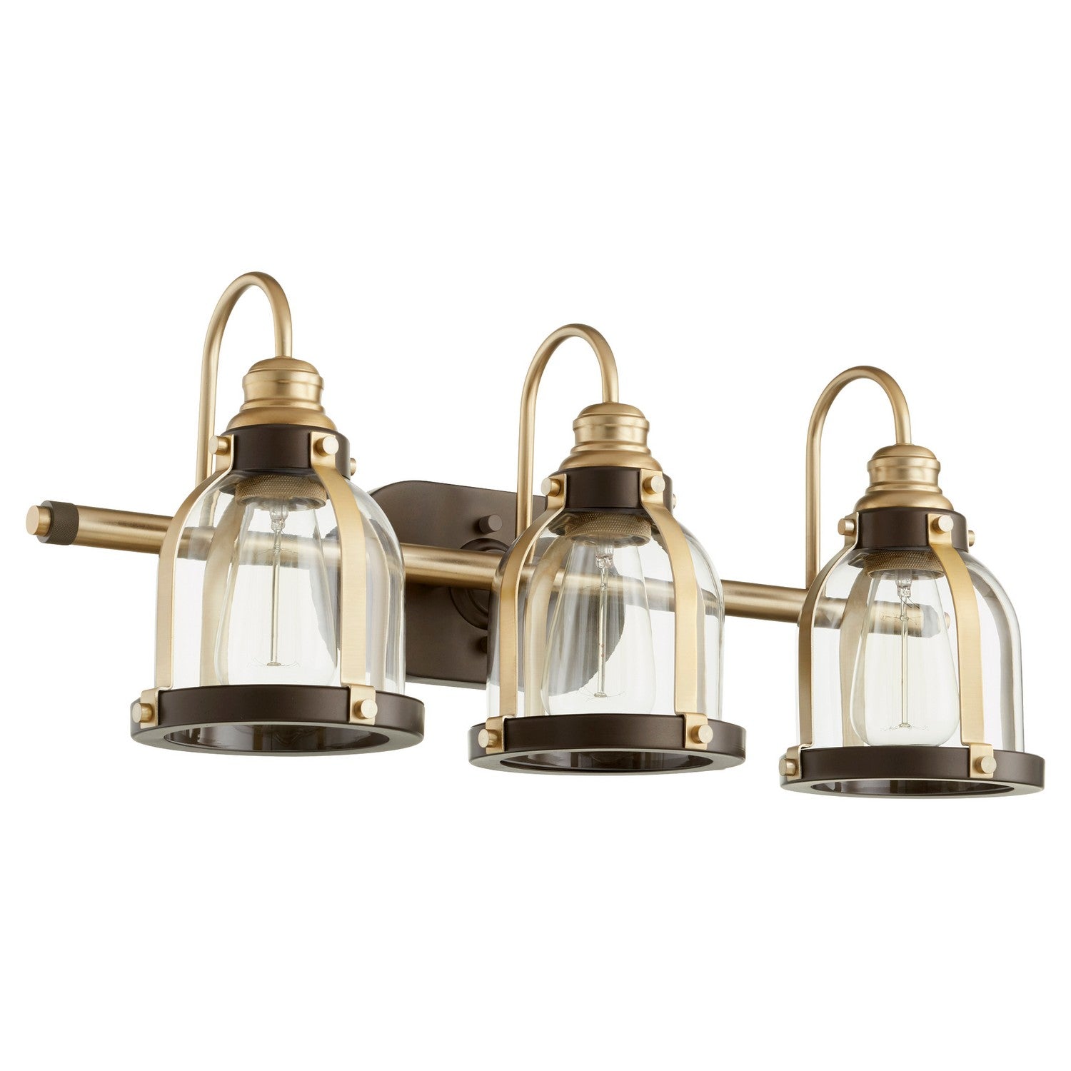 Quorum - 586-3-8086 - Three Light Vanity - Denny - Aged Brass|Oiled Bronze