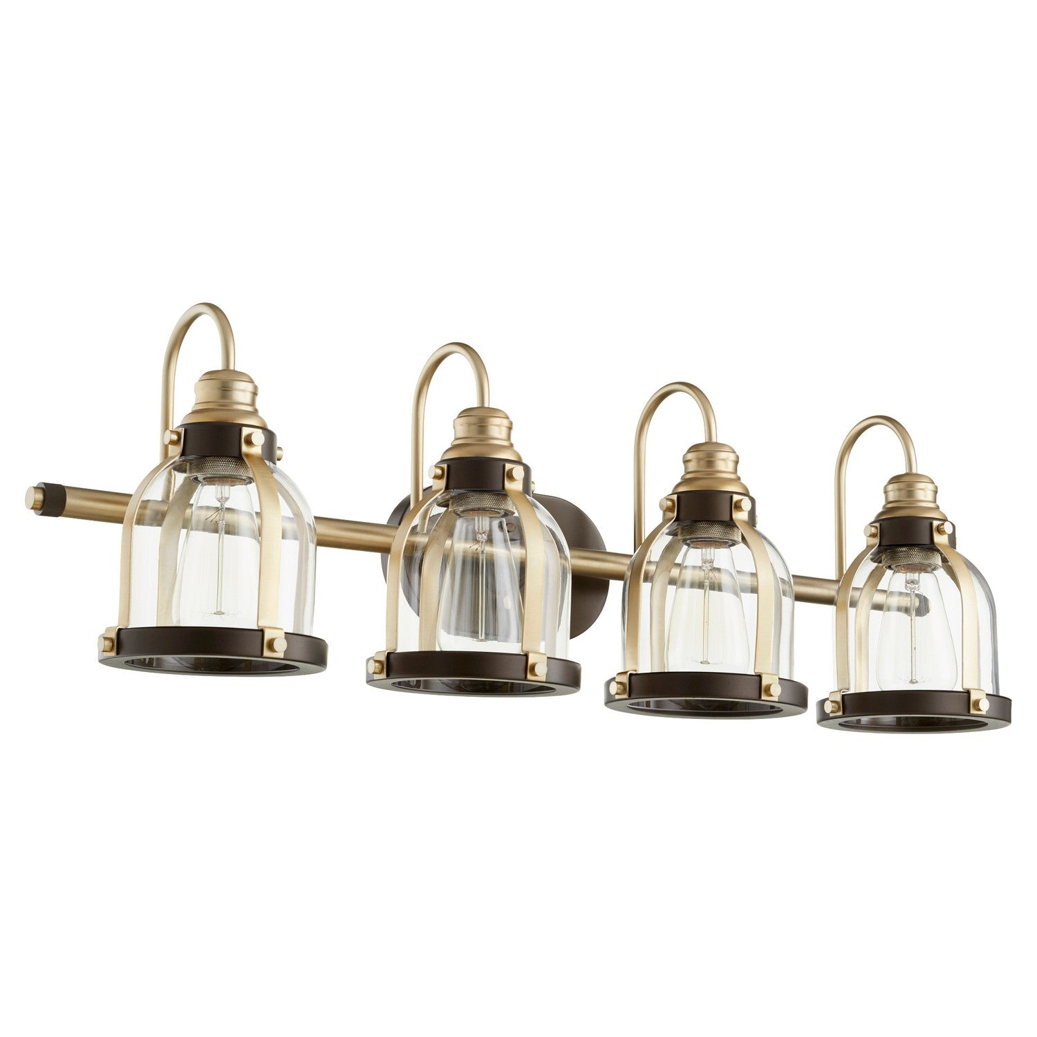 Quorum - 586-4-8086 - Four Light Vanity - Denny - Aged Brass|Oiled Bronze