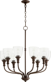 Quorum - 6811-8-186 - Eight Light Chandelier - Richmond - Oiled Bronze|Clear Seeded