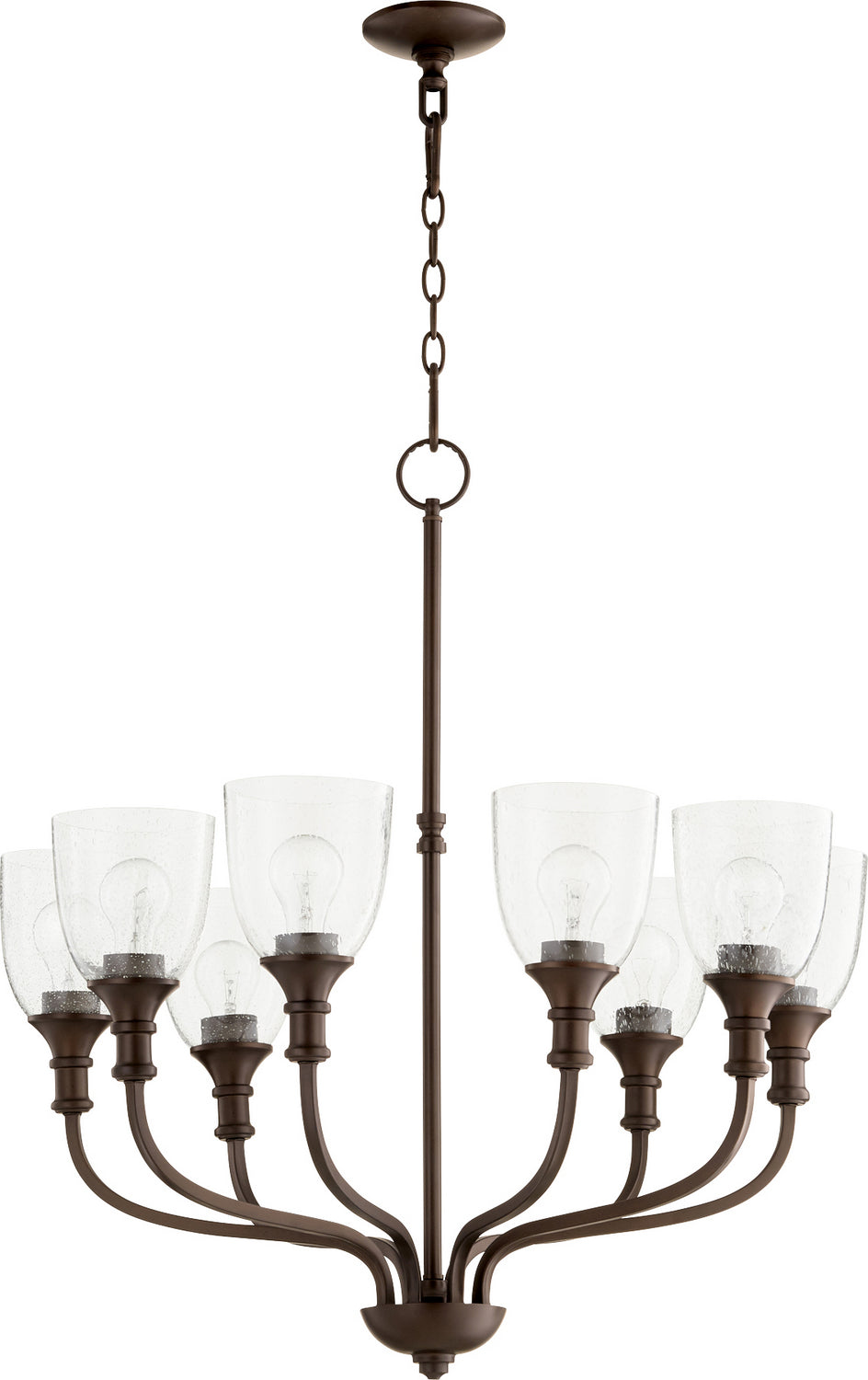 Quorum - 6811-8-186 - Eight Light Chandelier - Richmond - Oiled Bronze|Clear Seeded