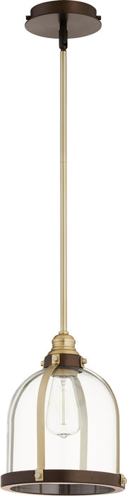 Quorum - 886-8086 - One Light Pendant - Banded Lighting Series - Aged Brass|Oiled Bronze