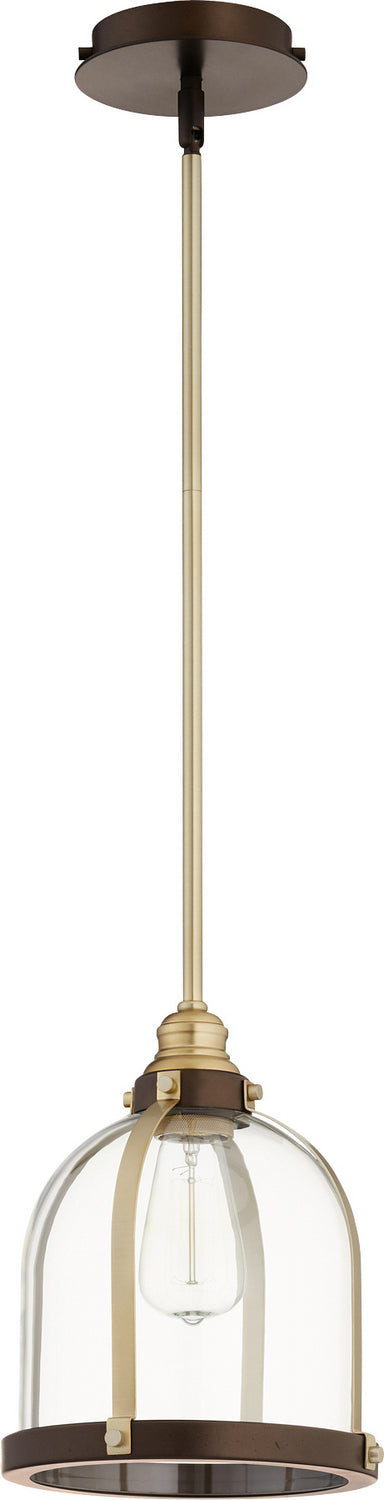 Quorum - 886-8086 - One Light Pendant - Banded Lighting Series - Aged Brass|Oiled Bronze