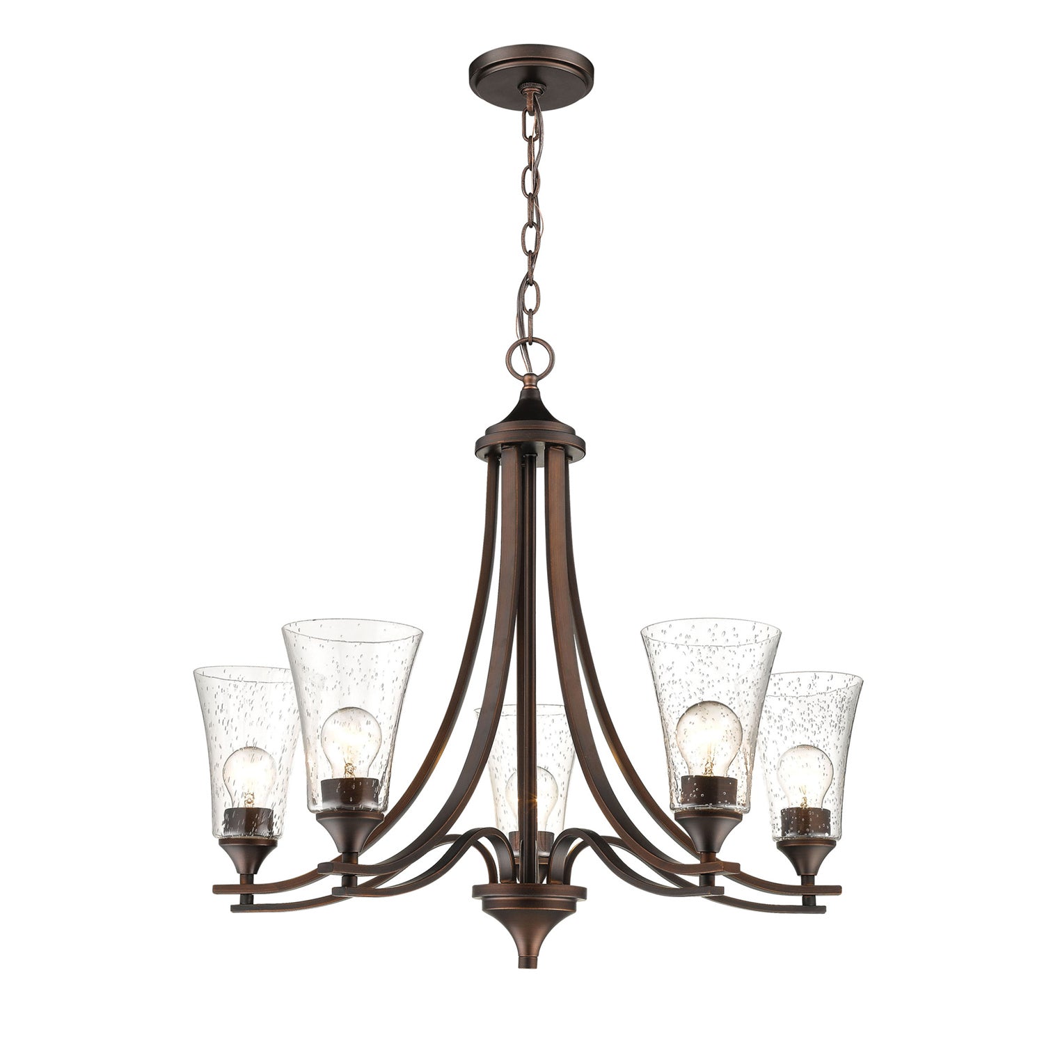 Millennium - 1465-RBZ - Five Light Chandelier - Natalie - Rubbed Bronze