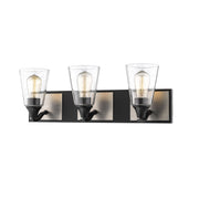 Millennium - 3373-MB/BPW - Three Light Vanity - Matte Black/Brushed Pewter
