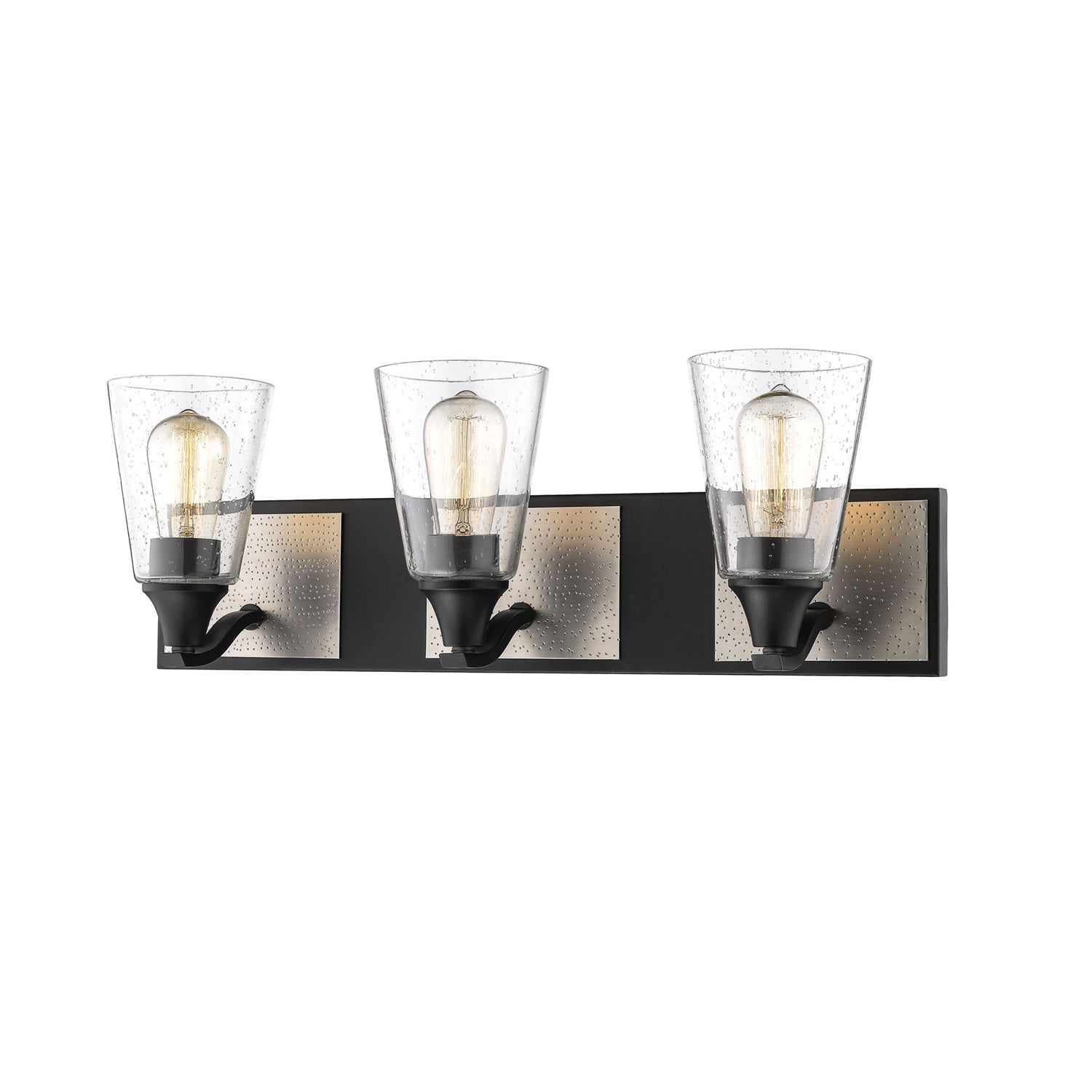 Millennium - 3373-MB/BPW - Three Light Vanity - Matte Black/Brushed Pewter