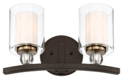 Minka-Lavery - 3072-416 - Two Light Bath - Studio 5 - Painted Bronze w/Natural Brushed Brass